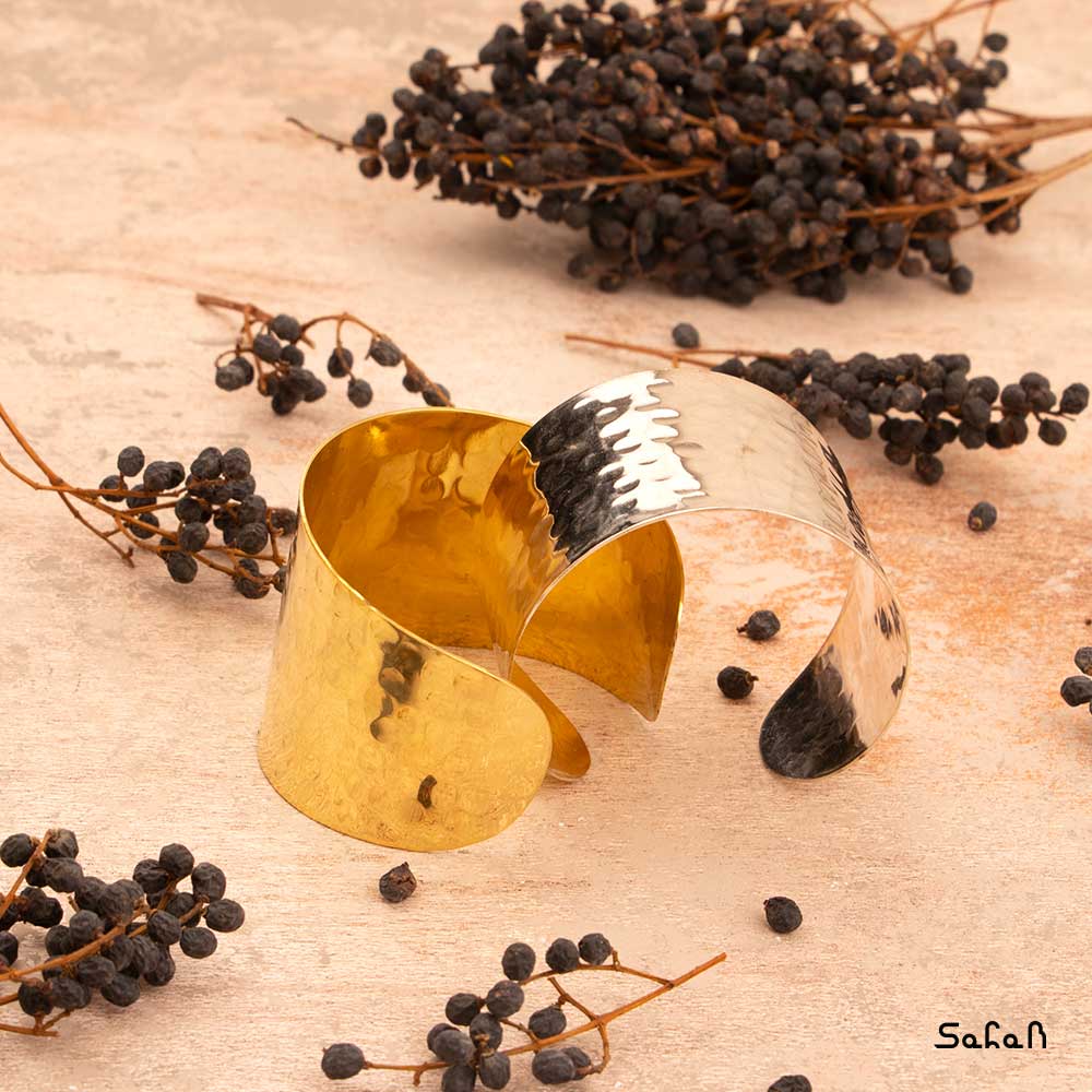 دستبند برنجی چکشی مدل النگویی