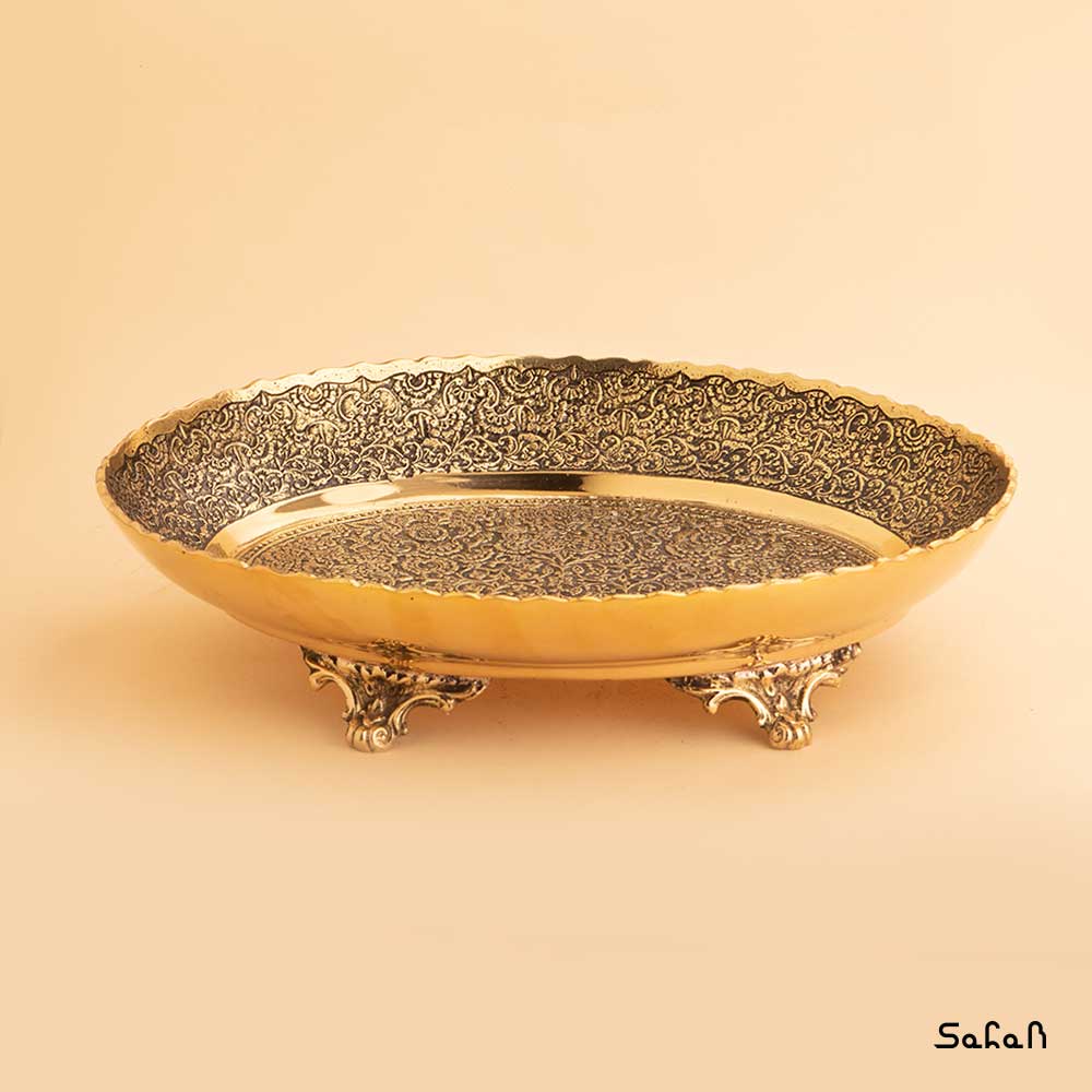 میوه خوری برنجی طلایی هندی چهرا مدل ساناز