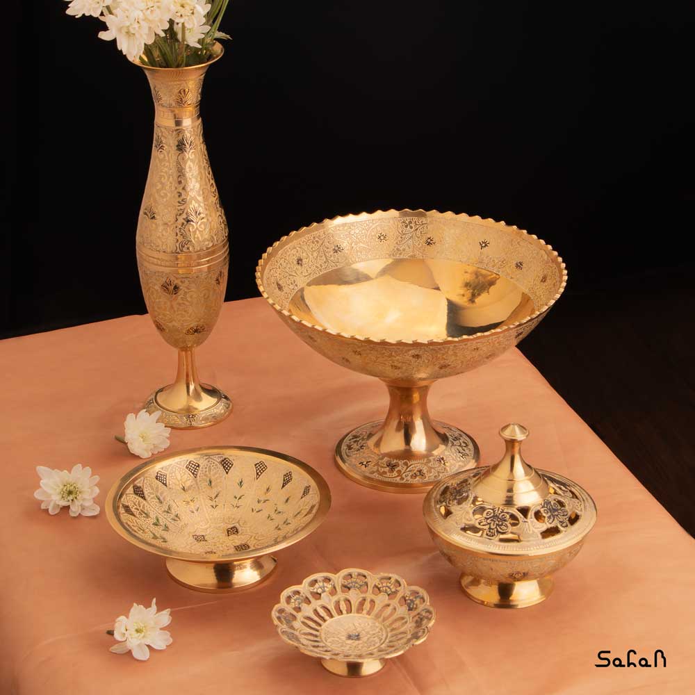 ست پذیرایی برنجی میناکاری کد 144
