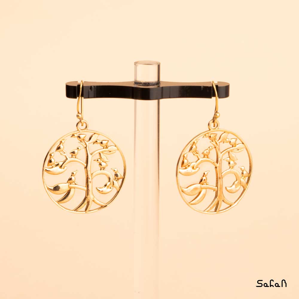 گوشواره برنجی درختی بلبل