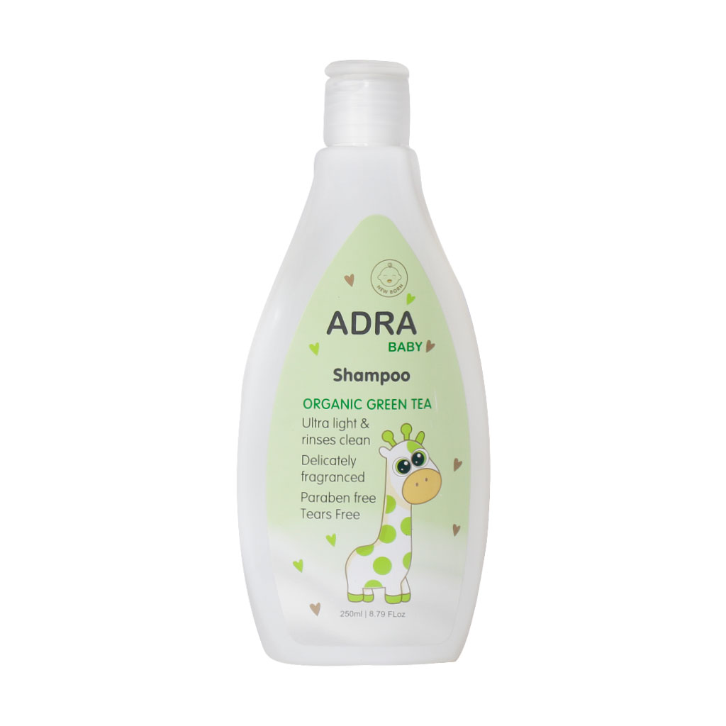 شامپو سر بچه عصاره چای سبز آدرا 250 میلی لیتر | Adra Organic Green Tea Baby Shampoo 250 ml