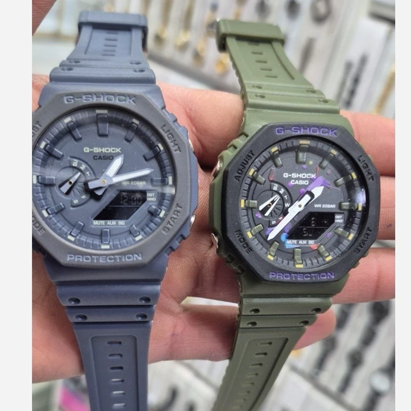 ساعت مردانه جیشاک کاسیو Casio سبز و طوسی