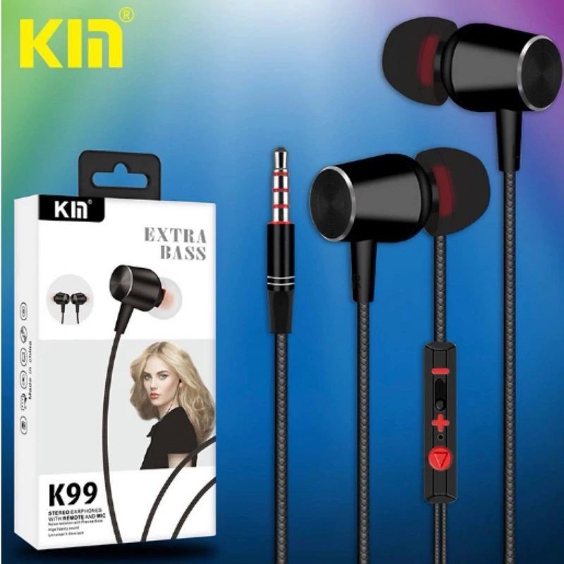 هندزفری سیم دار اورجینال کین KIN مدل K99،دارای میکروفون،مجهز به کلید مدیریت میزان صدا،مناسب برای آقایان و بانوان