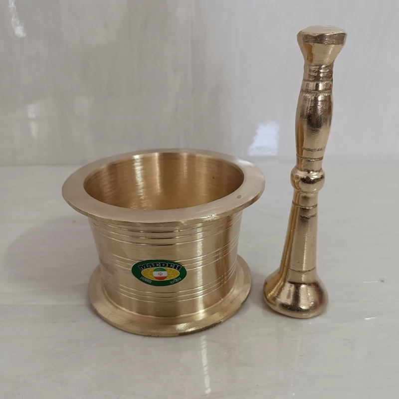 هاونگ برنجی متوسط طرح خطی (هاون)مارک عرشی سایز 2