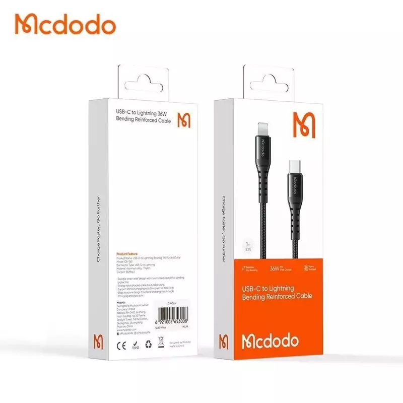 کابل آیفونی فست شارژ Mcdodo CA-741 1.2m