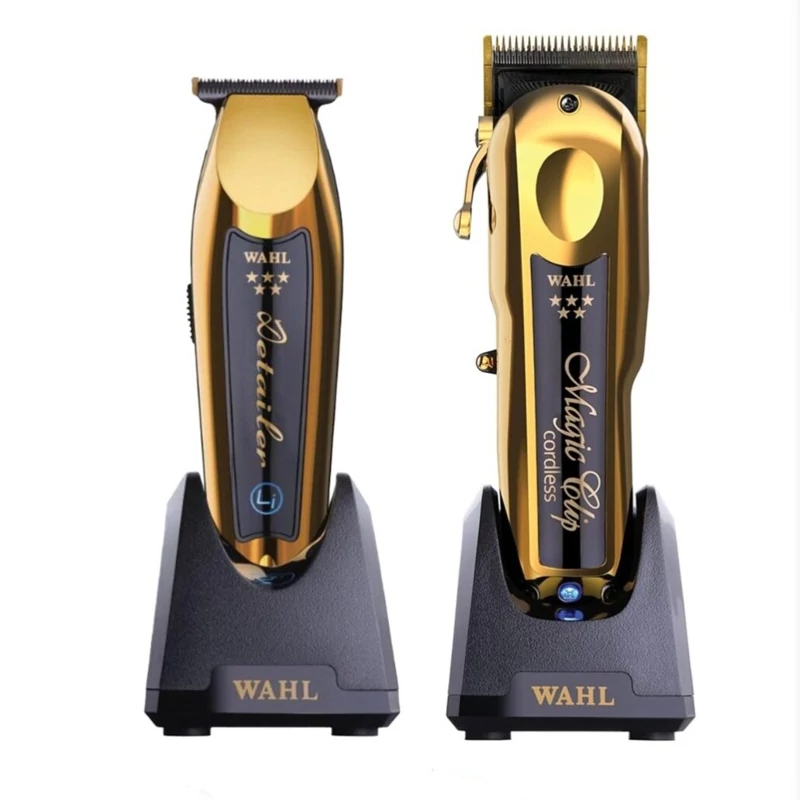 ست ماشین اصلاح وال مجیک کلیپ گولد و دیتیلر گولد سفارش اروپا ساخت آمریکا روی تیغه USA حک شده