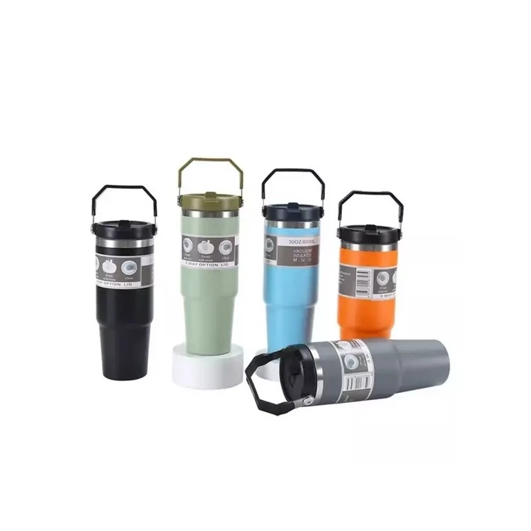 تراول ماگ استیلی دسته دار 900 میلی لیتری