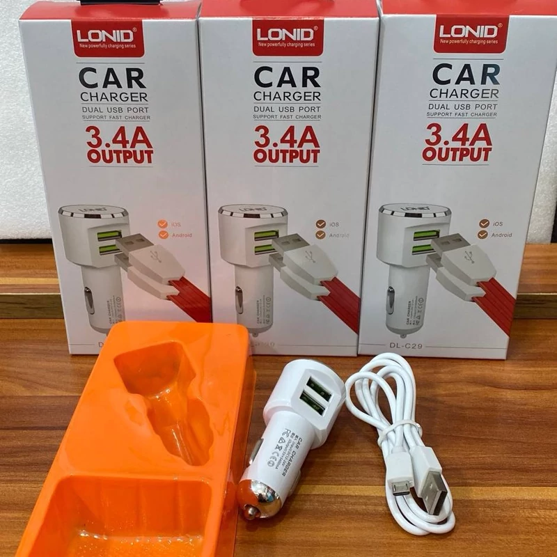 شارژر فندکی FAST مارک LDNIO دارای 3 امپر واقعی دارای شارژ کردن  گوشی های اندروید