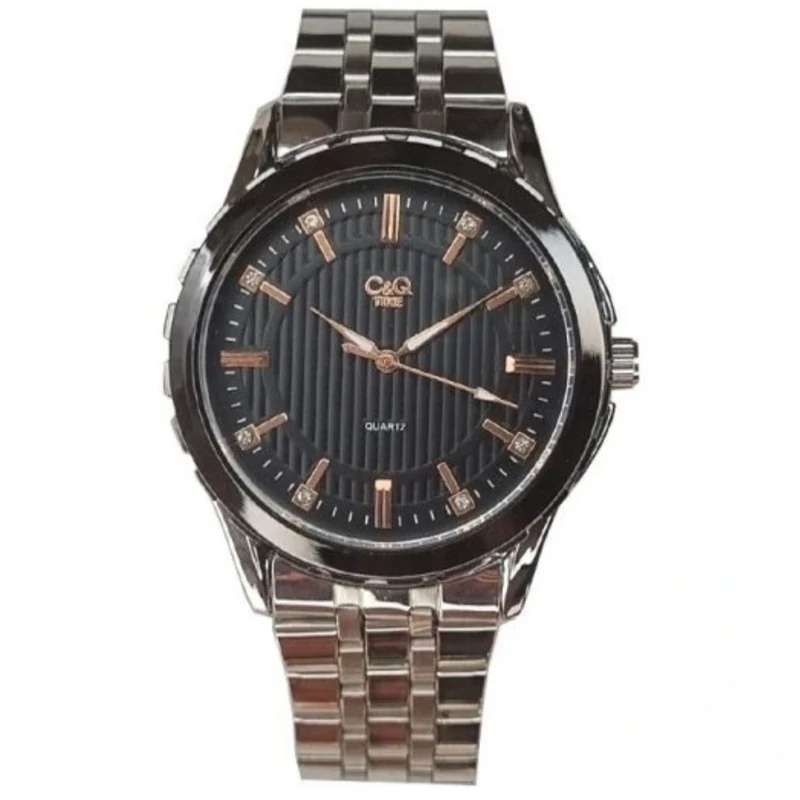 ساعت مچی مردانه سی کیو نقره ای صفحه مشکی