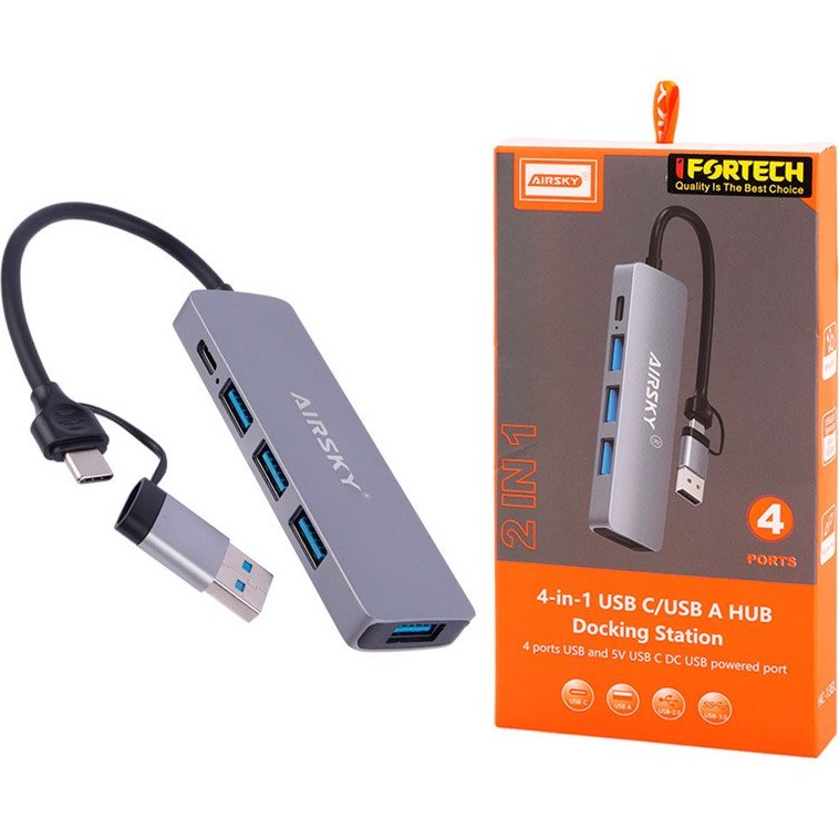 هاب یو اس بی 3 و تایپ سی 5 پورت مدل HC-13EL برند AIRSKY