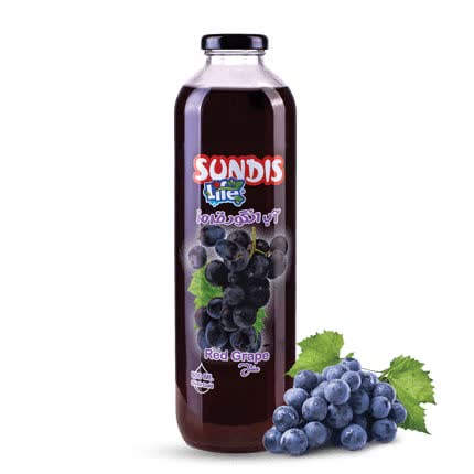 آبمیوه انگور قرمز بدون گاز بطر شیشه 800 CC ساندیس لایف (15بکس 6عددی)