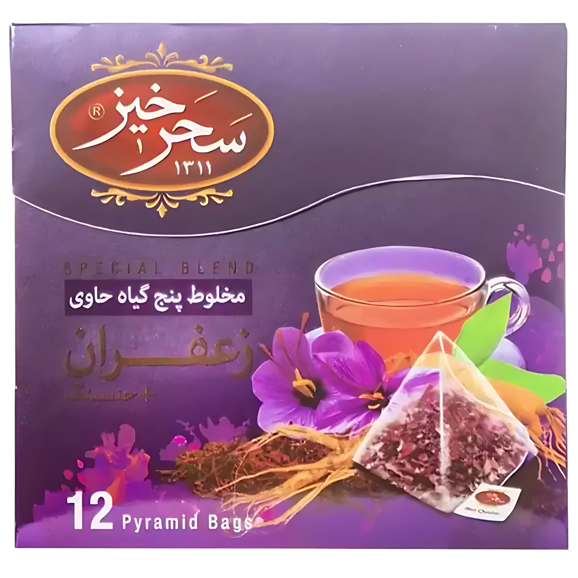 دمنوش مخلوط جنسینگ و زعفران سحرخیز 12 عدد