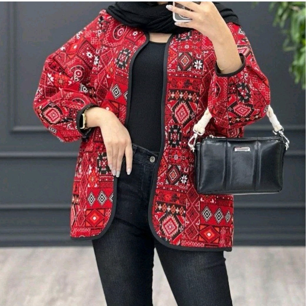 مانتو کتی گلیمی زنانه کوتاه جلو باز