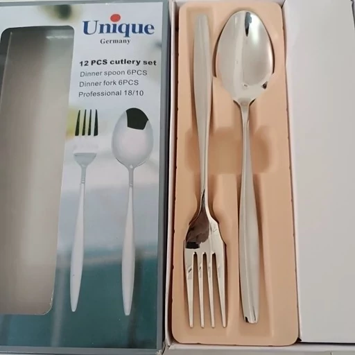 ست قاشق و چنگال استیل یونیک ماینز آهنربا نگیر 6 عدد قاشق و 6 عدد چنگال