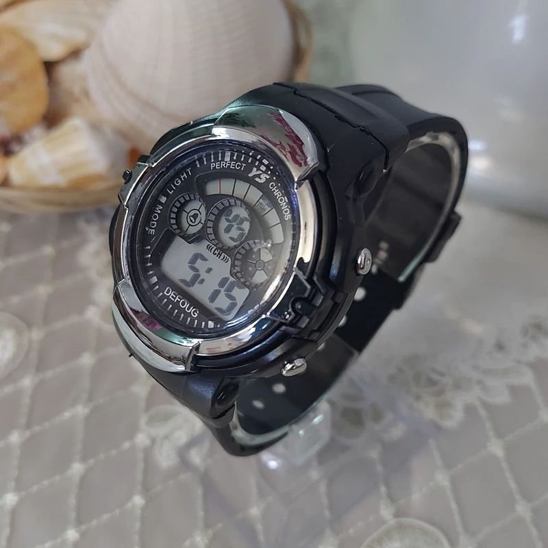 ساعت زنانه مردانه اسپرت ال ای دی کامپیوتری مشکی