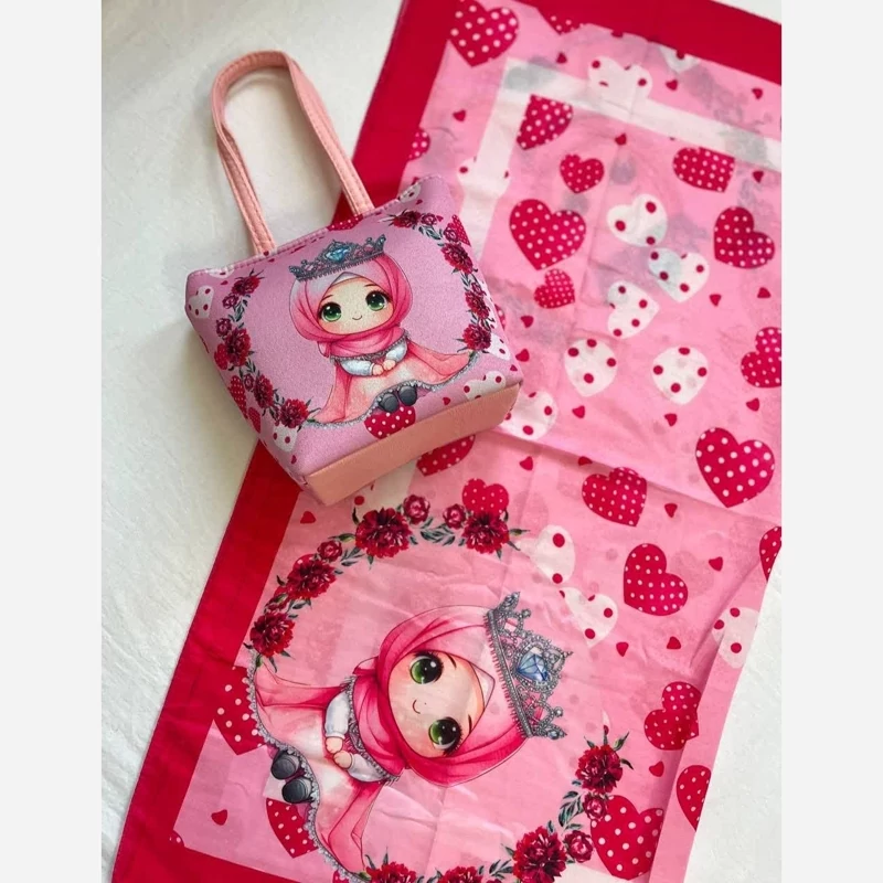 ست کیف و روسری دخترانه گلدار