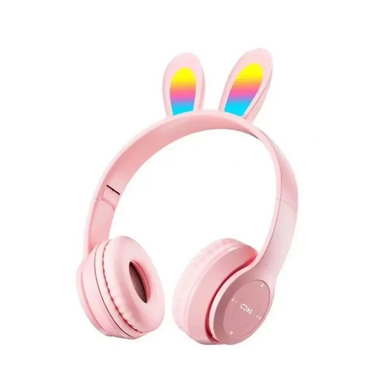 هدفون P47R مدل خرگوشی کیفیت عالی دارای رقص نور RGB