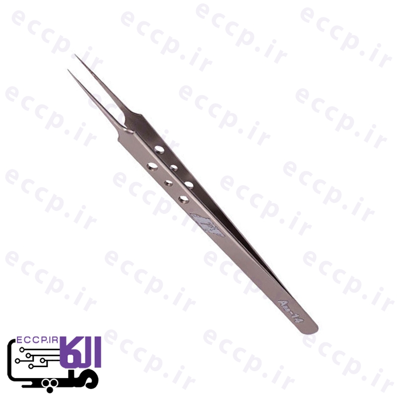 پنس آنتی استاتیک استیل بلند سرصاف AAA-14