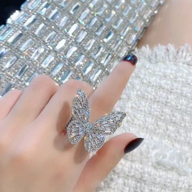 انگشتر زنانه پروانه فول نگین