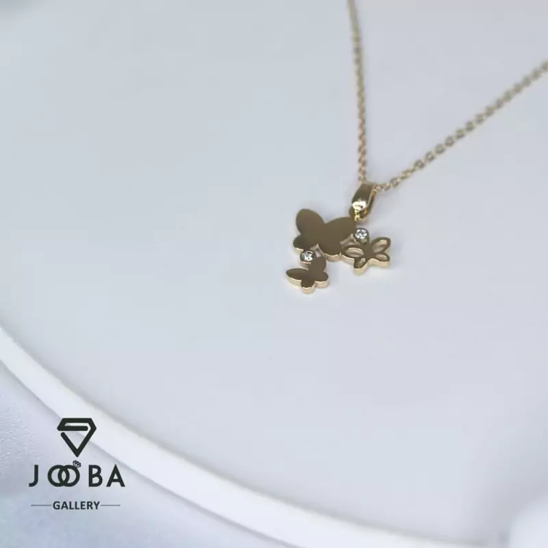 گردنبند آویز پروانه ریز و درشت ژوپینگ