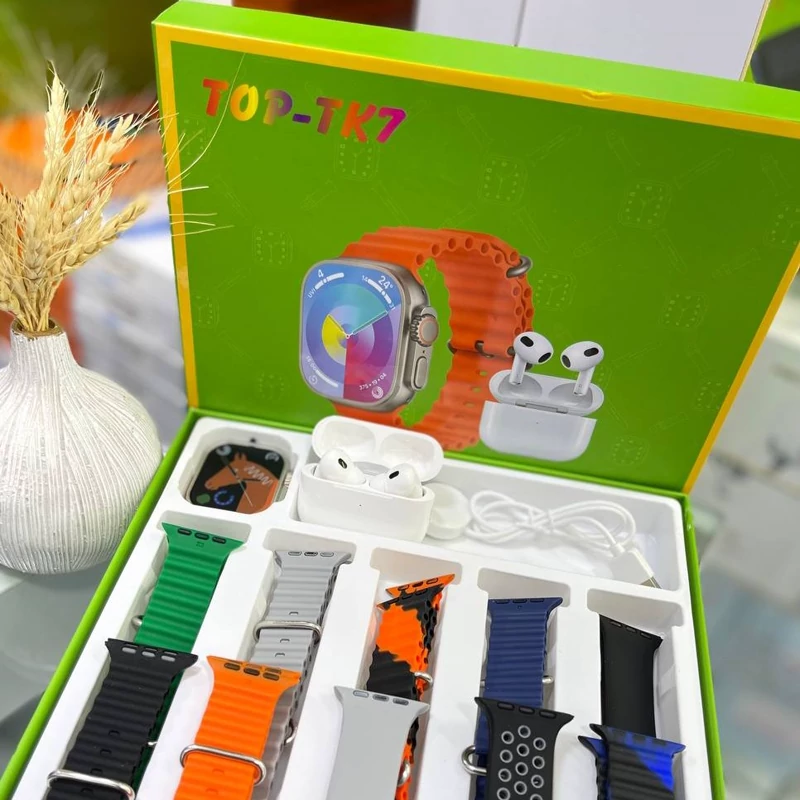 پک کاملا اقتصادی ساعت هوشمند TOP-TK7 یک ساعت به اضافه ایرپاد