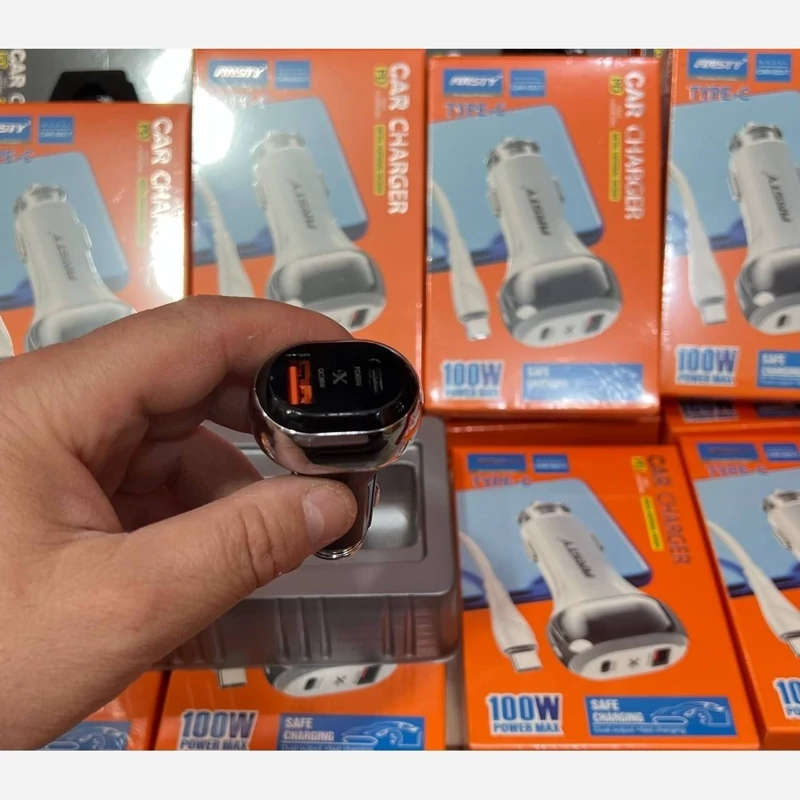 شارژر فندکی اورجینال تایپ سی ansty 100w