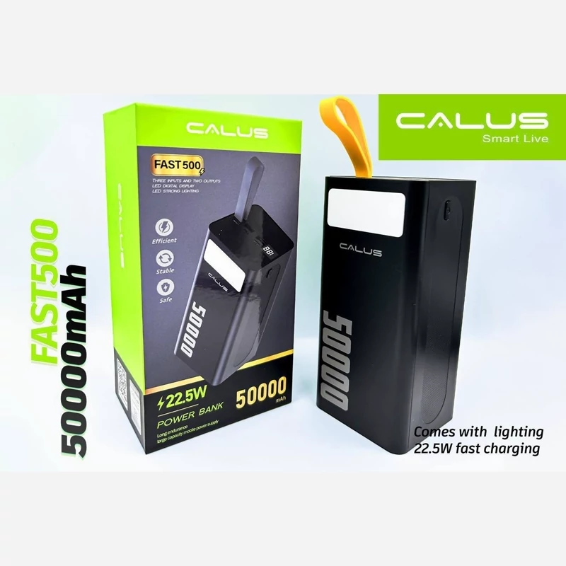 پاور بانک کالوس مدل Fast500 فست شارژ 50000 میلی آمپر | Calus Fast 500 22.5watts Powerbank 50000mah (تک/عمده)