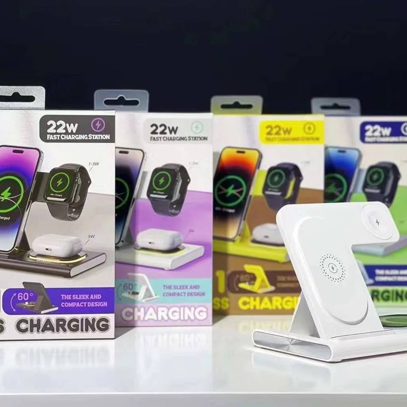 شارژر وایرلس سه کاره MOXOM