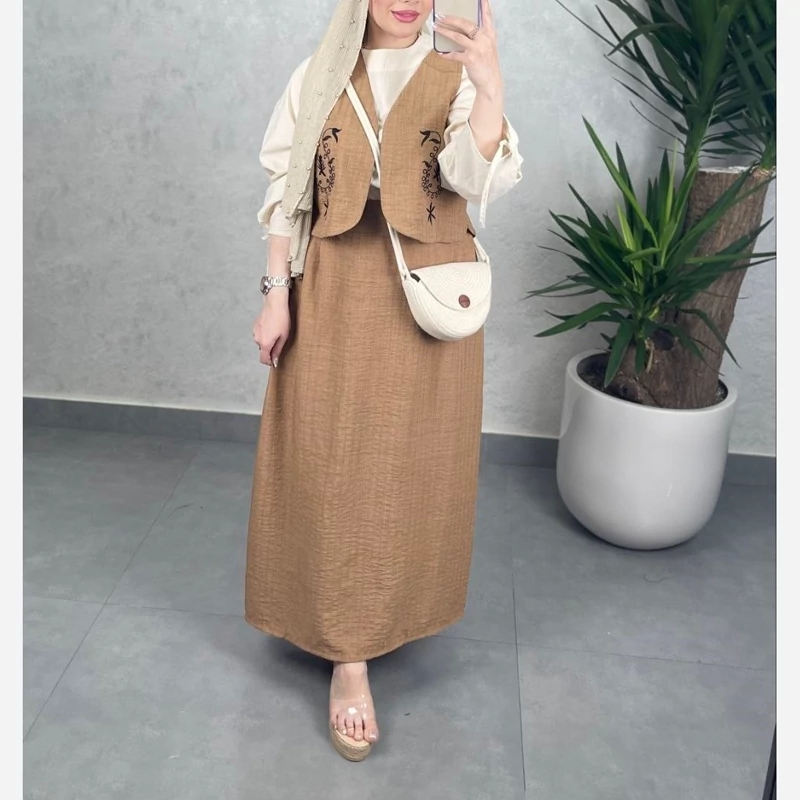 سه تیکه زنانه جلیقه دامن و شومیز زنانه شومیز و دامن