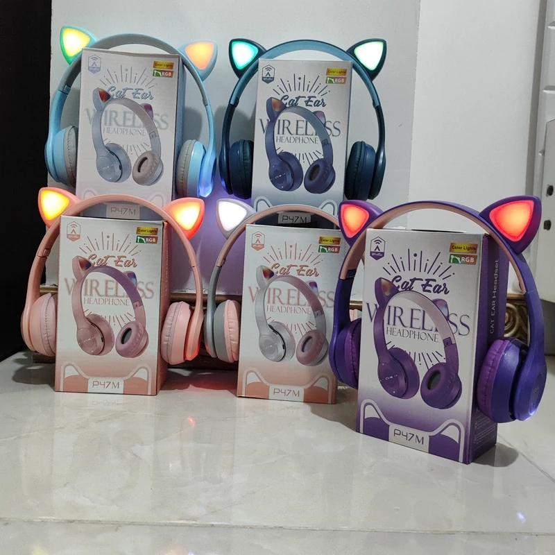 هدفون بلوتوثی حرفه ای مدل گربه ای کیفیت عالی مناسب موزیک مکالمه ورزش