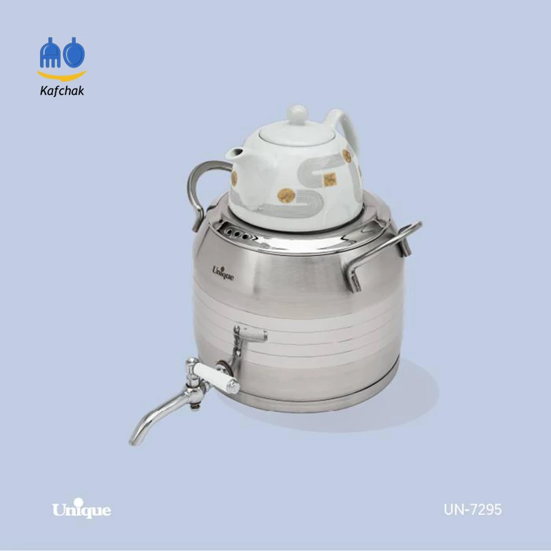 کتری قوری یونیک - مدل 7295 - قوری چینی و کتری استیل