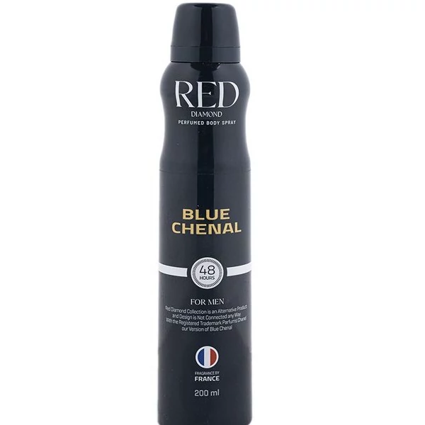 اسپری خوشبوکننده بدن مردانه رد دایموند Red Diamond مدل Bleu De Chanel حجم 200 میلی لیتر