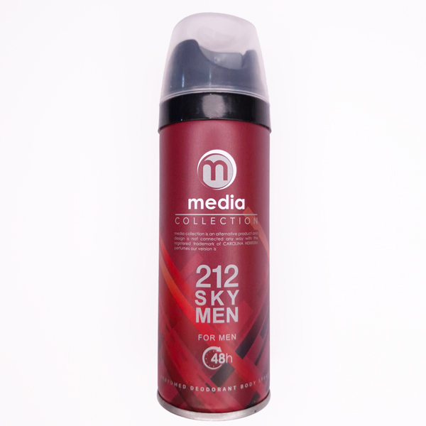 اسپری مردانه Media 212 SKY MEN خوشبوکننده بدن مدیا حجم 200 میل کد 90366