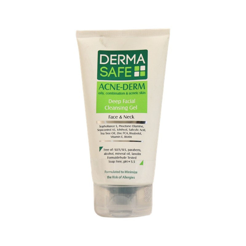 ژل شوینده صورت درماسیف سری Acne Derm مدل Deep Facial حجم 150 میلیلیتر