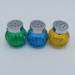 نمکدان سه تایی رنگی سبز آبی زرد  با کیفیت عالی و قیمت مناسب کد 844