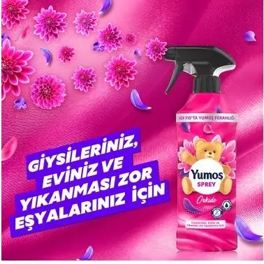 اسپری خوشبو کننده یوموش صورتی با رایحه  ارکیده 450 میل  Yumos Spray Orkide