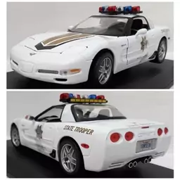 ماکت ماشین - کوروت Z06 پلیس - Corvette Z06 Police - مقیاس 1.18 برند مایستو Maisto - فلزی - فول بازشو - فرمان پذیر