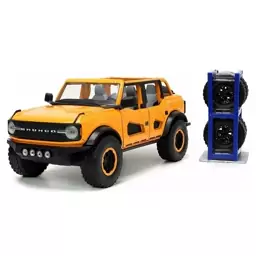 ماکت ماشین فلزی-فورد برونکو با رینگ و لاستیک اضافه-1.24 جادا-Ford Bronco-رنگ زرد