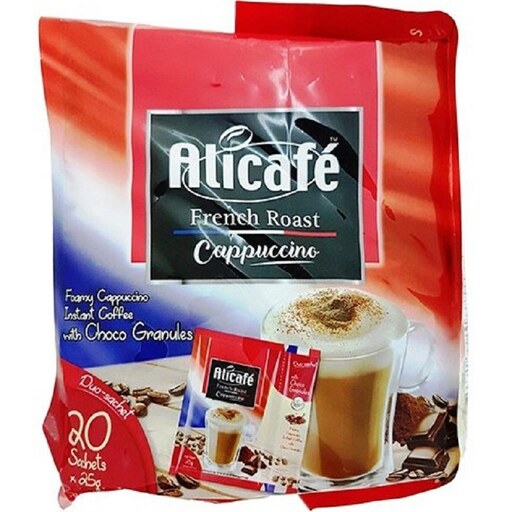 کاپوچینو فوری علی کافه مدل (Alicafe French Roast) بسته 20 عددی