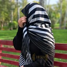 روسری نخی راه راه سبز ارتشی، ایستایی عالی، چاپی و شیک