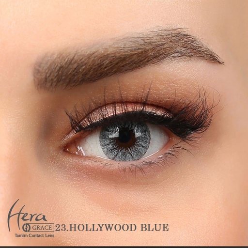 لنز رنگی هرا گریس 100 ساعته، شماره 23 کد HJ260 مدل Hollywood Blue دور دار