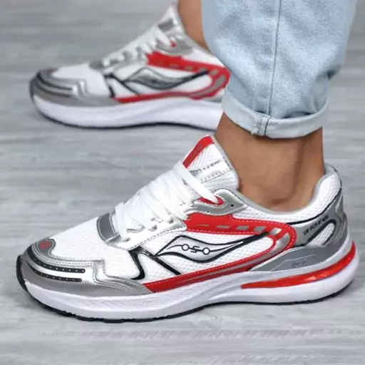 کتونی مردانه ساکانی طوسی قرمز Saucony(ارسال رایگان)