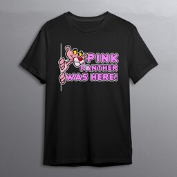 تیشرت مشکی طرح Pink Panther (پلنگ صورتی)