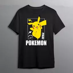 تیشرت مشکی طرح   Pokemon Pikachu (پوکمون پیکاچو)