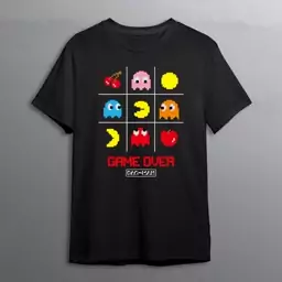 تیشرت مشکی طرح Pac-man (پک من)