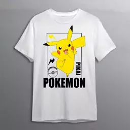 تیشرت سفید طرح  Pokemon Pikachu (پوکمون پیکاچو)