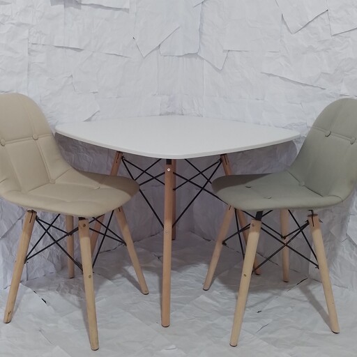 میز و صندلی ناهار خوری4نفره  ایفلی مدل لمسه اریا  با پایه چوبی ارسال با پس کرایه 
