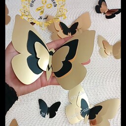 پروانه های طلایی تزئینی دکوراتیو  30 عددی(تک پروانه) 