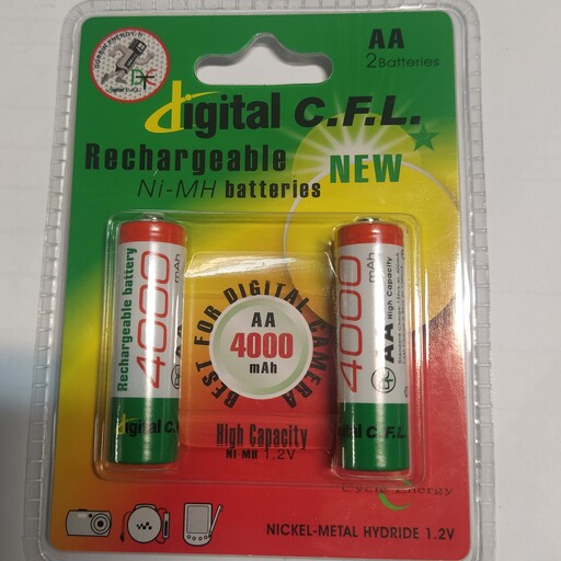 باتری قلمی قابل شارژ برند CFL با ظرفیت 4000 میلی آمپر