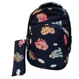 کیف کوله مدرسه دخترانه یونیکورن خارجی اعلا 3 زیپ رنگبندی